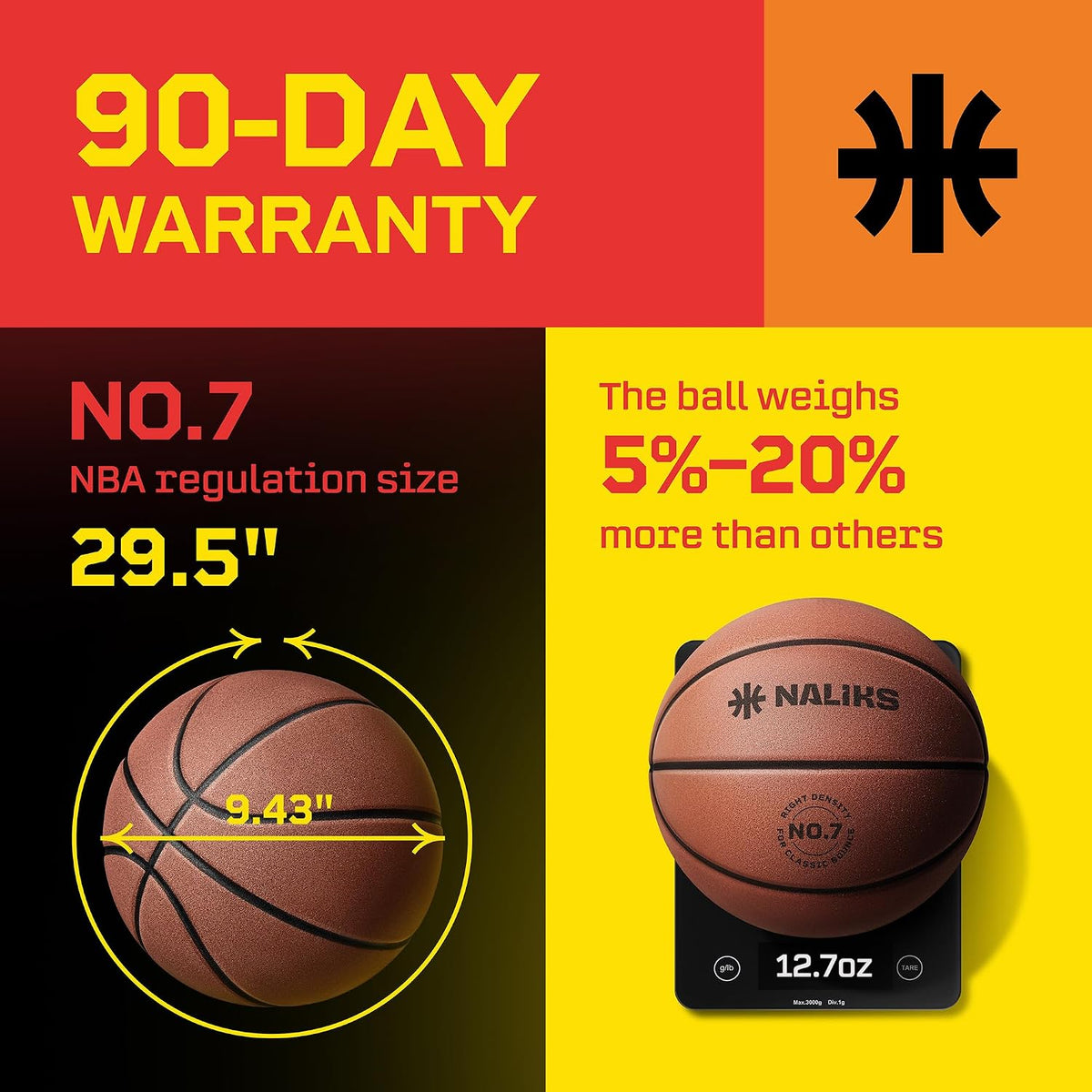 Silent Basketball Size 7, 29.5” – Airless Indoor Basketball | Gift Box Included, Pro PU Foam Basket Ball, for Quiet Dribbling Indoor, Real Grooves, 90% Bounciness, 12.7 Oz