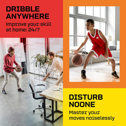 Silent Basketball Size 7, 29.5” – Airless Indoor Basketball | Gift Box Included, Pro PU Foam Basket Ball, for Quiet Dribbling Indoor, Real Grooves, 90% Bounciness, 12.7 Oz