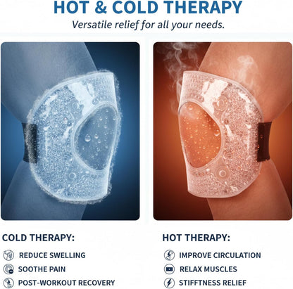 Knee Ice Pack Wrap for Pain Relief Reusable Gel Ice Wrap for Leg Injuries Swelling Knee Replacement Post-Surgery Recovery Adjustable Cold Compression Therapy Wrap for Arthritis Meniscus Tear and ACL