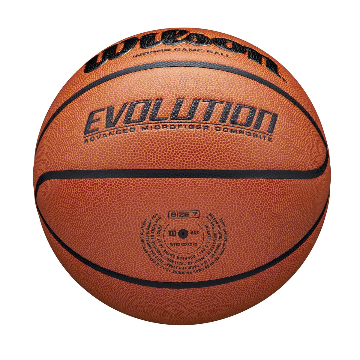 Evolution Indoor Game Basketball - Black, Size 7 - 29.5"