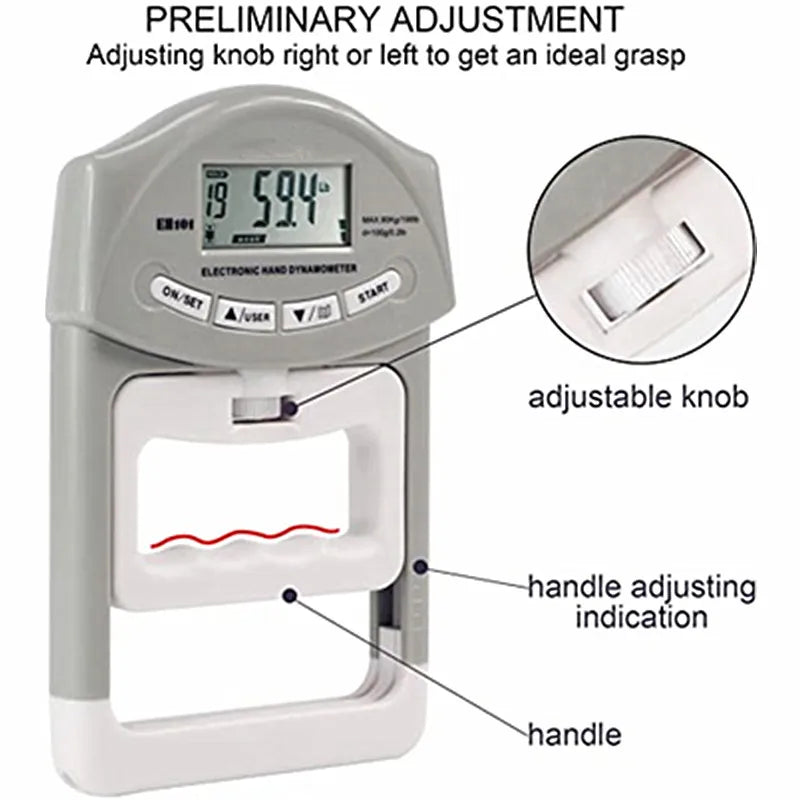 Digital Electronic Hand Dynamometer Grip Strength Measurement Meter Auto Hand Grip Power 200 Lbs / 90 Kgs Sports Tools for Hands