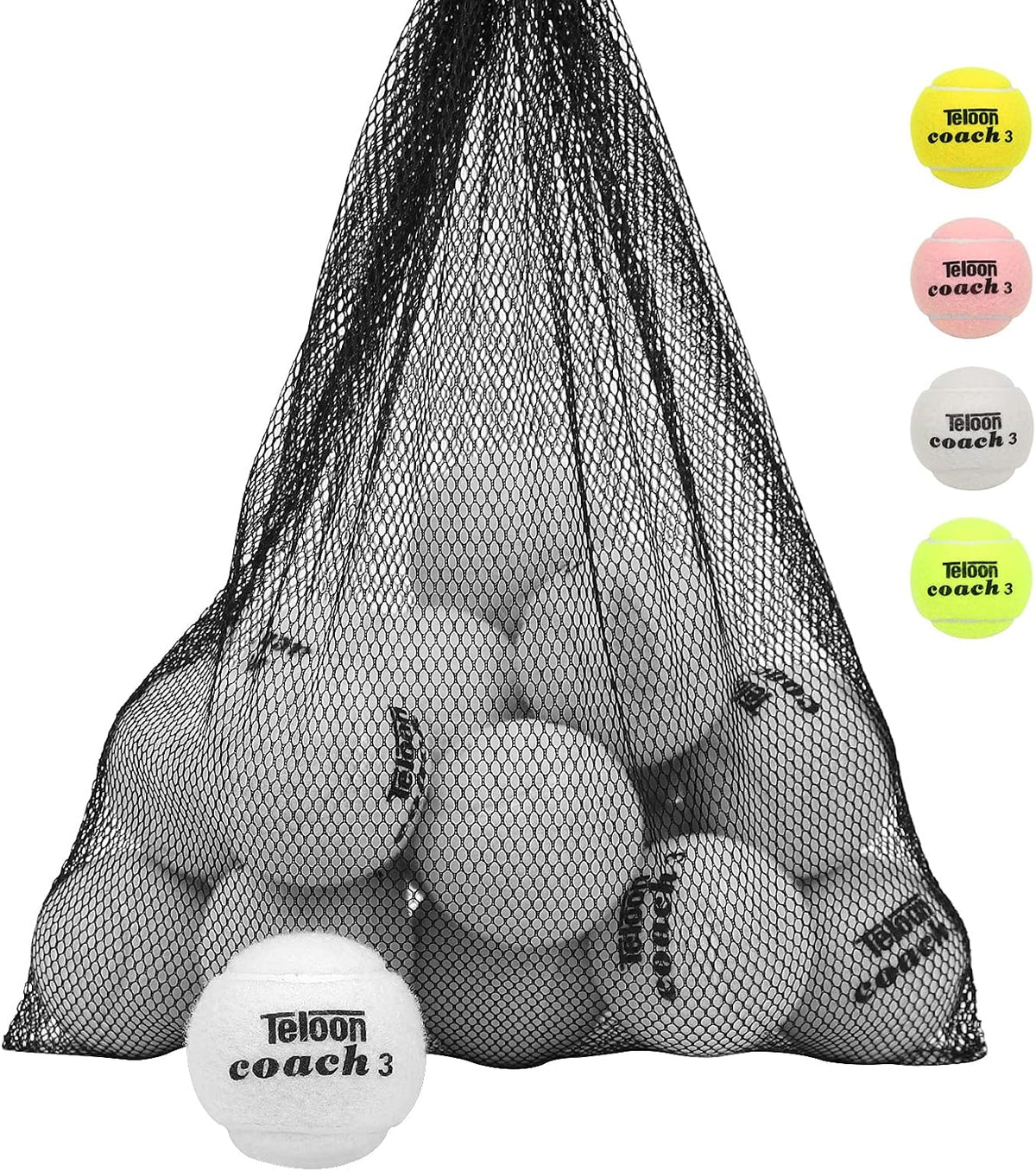 Pressure Training Tennis Balls-12 or 18 Count-Mesh Carry Bag，4 Colors Available，Pressureless Training Exercise Tennis Balls for Beginners.