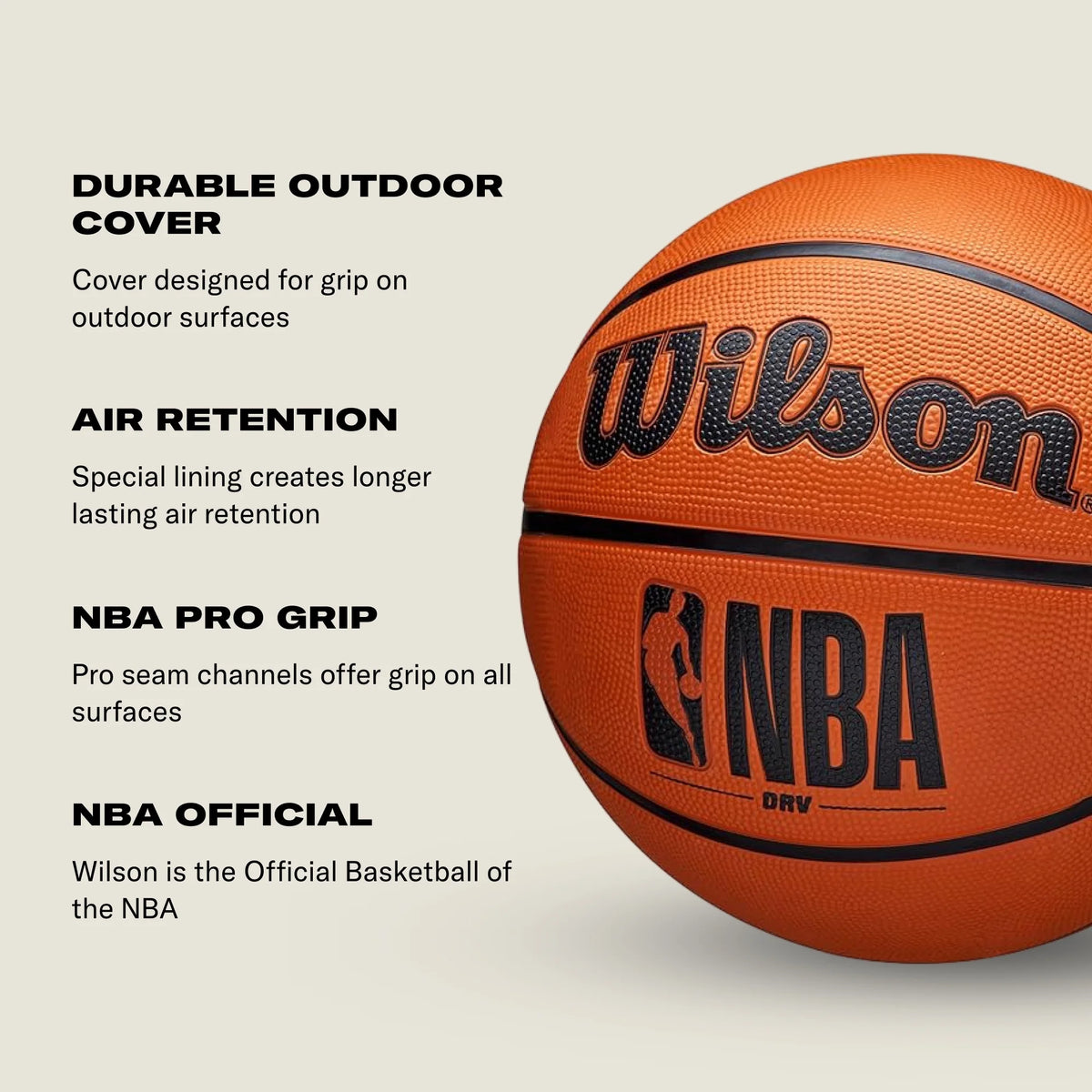 NBA DRV Outdoor Basketball - Brown, Size 5 - 27.5"