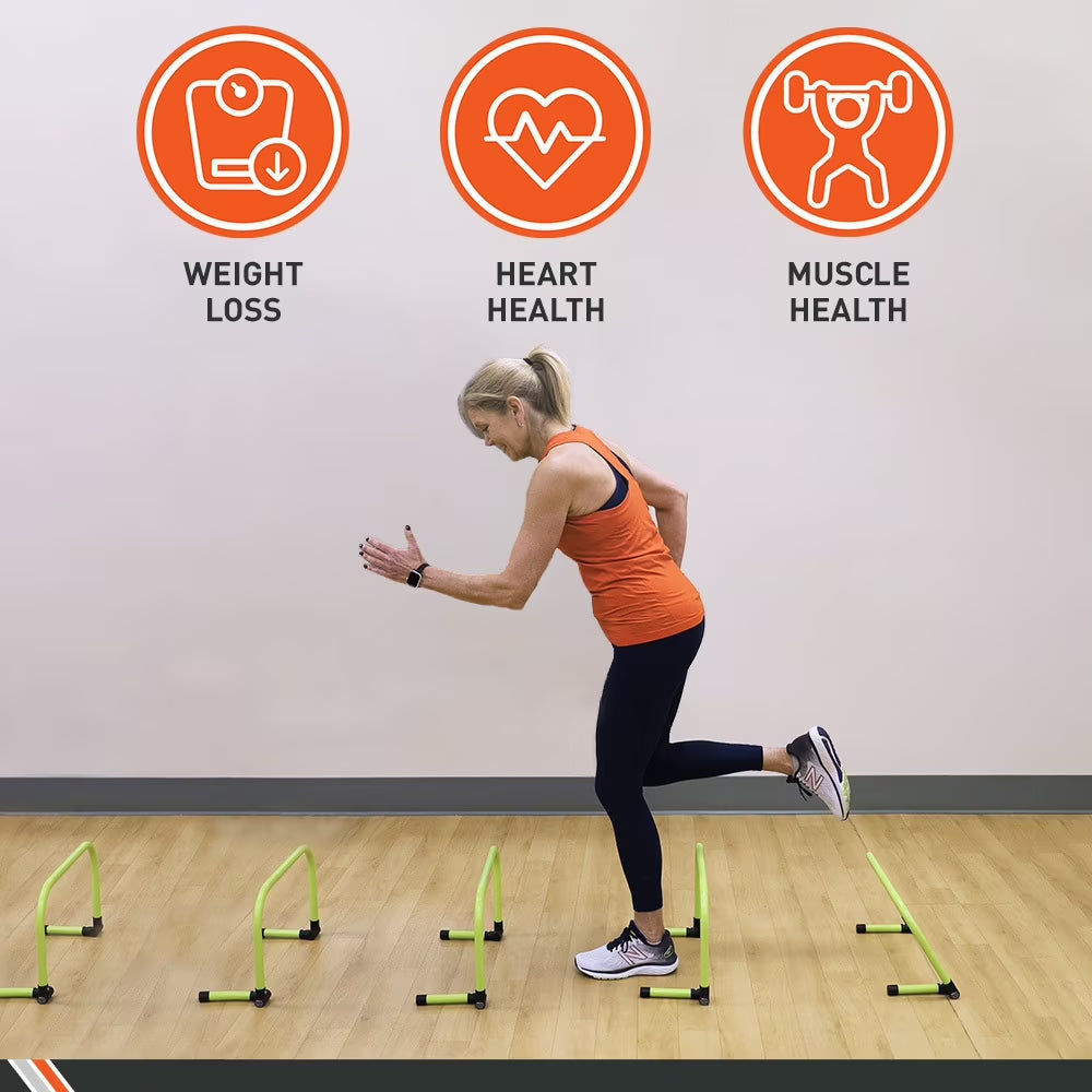 Adjustable Athletic Speed Training Hurdles, Jumping & Speed Training Fitness Equipment, Hurdles for Track & Field, Basketball, Soccer & More, Set of 5
