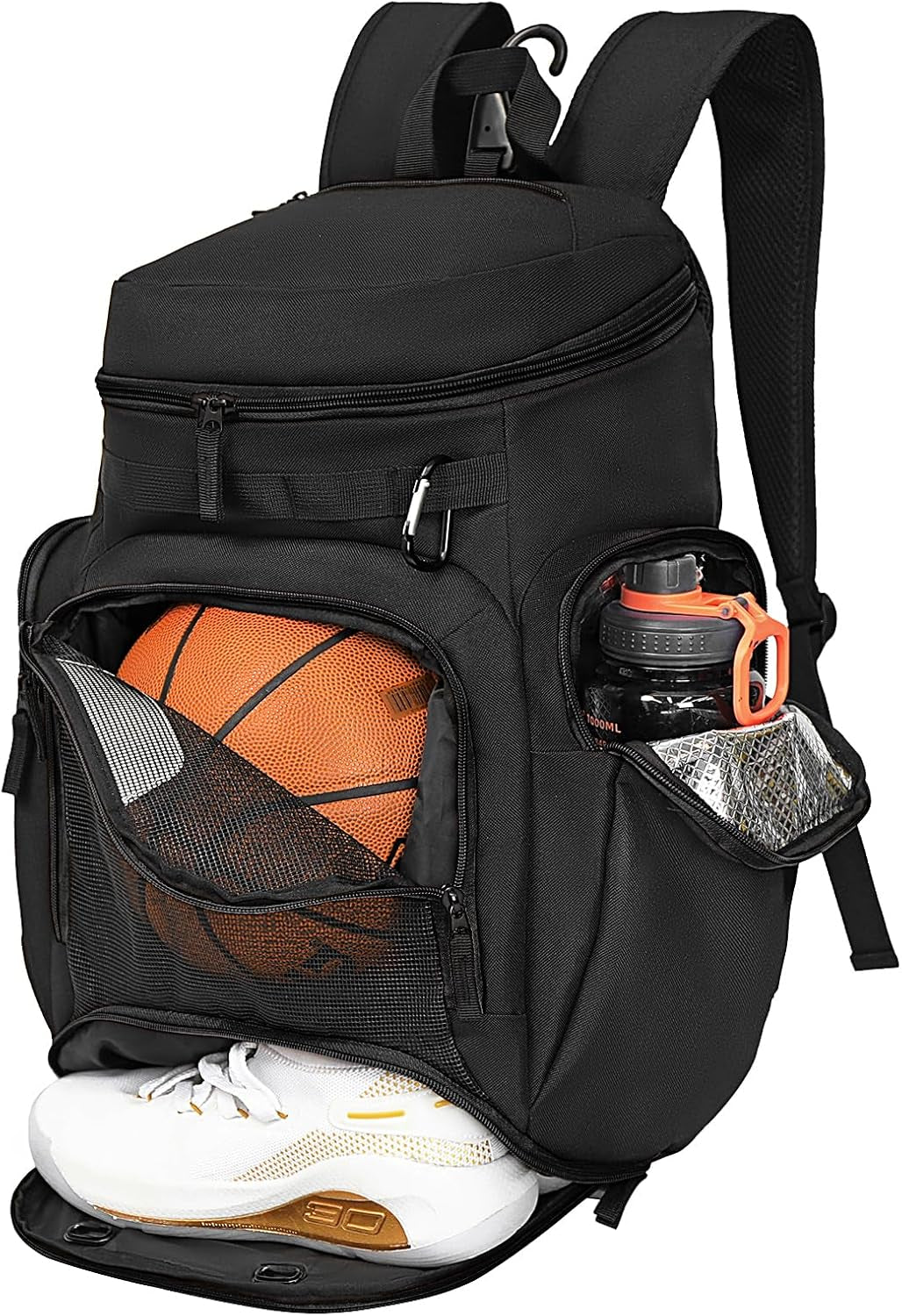 Basketball Backpack with Ball & Ventilated Shoe Compartment Insulated Pockets for Men Training