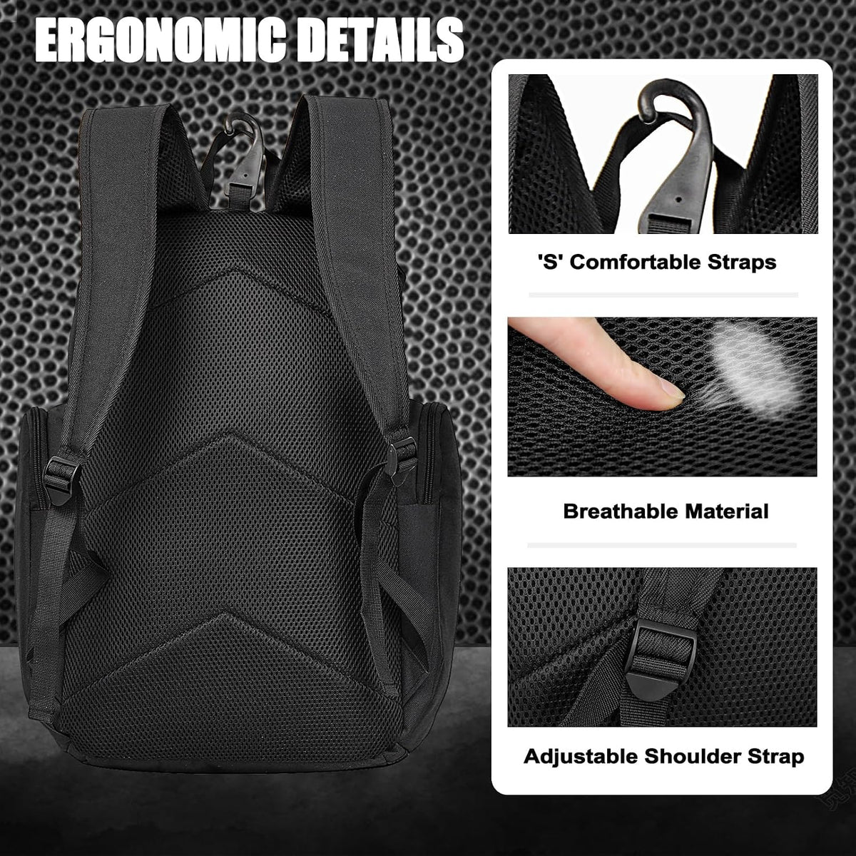 Basketball Backpack with Ball & Ventilated Shoe Compartment Insulated Pockets for Men Training